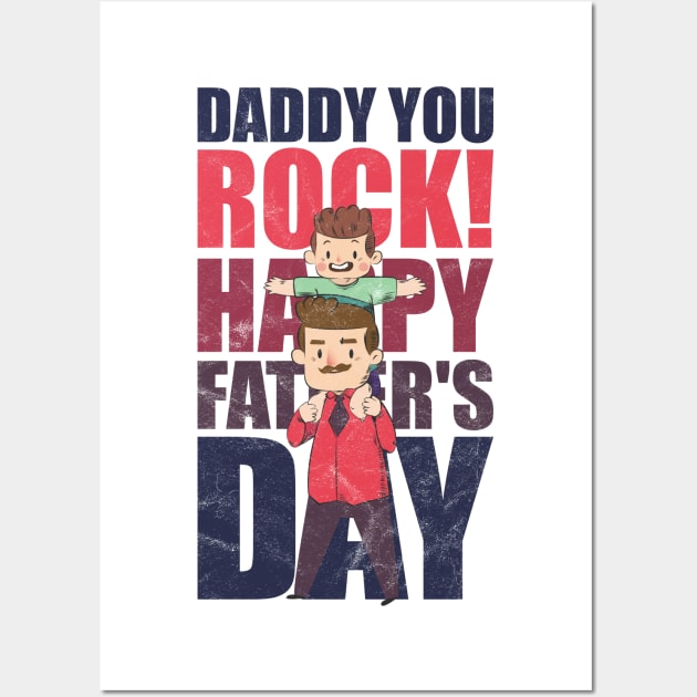 You Rock Happy Father's Day Wall Art by avshirtnation